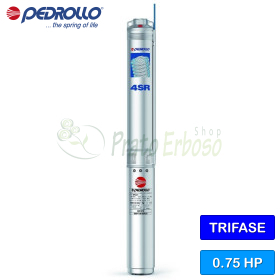4SR 1/15 S-PS - 0.75 HP three-phase electric submersible pump - Pedrollo