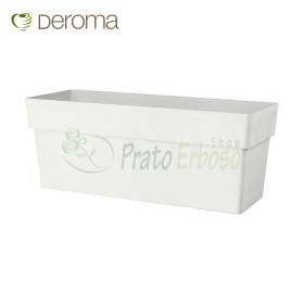 Macetero tipo cassette blanco de 99 cm con forma de jardinera