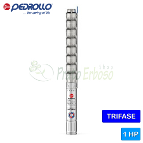 4HR 10/5 - PS - 1 HP three-phase electric submersible pump - Pedrollo
