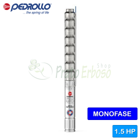 Bomba sumergible monofásica 4HRm 14/6 - PS - 1,5 HP Pedrollo - 1
