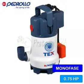 TEX 3 (5m) - Bomba eléctrica de drenaje para aguas sucias de 0,75 HP Pedrollo - 1