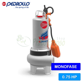 VXm 8/35-MF - Elettropompa per acque luride VORTEX monofase da 0.75 HP