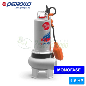 VXm 15/35-MF - Electrobomba monofásica VORTEX de 1,5 HP para aguas residuales