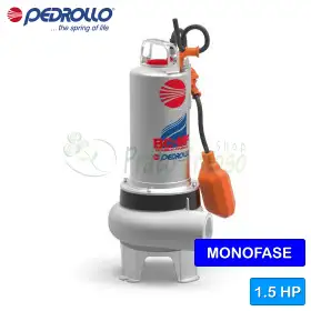 BCm 15/50-MF - Pompe électrique monophasée à DEUX CANAUX de 1,5 CV pour eaux usées Pedrollo - 1