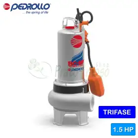 BC 15/50-MF - 1,5 PS dreiphasige ZWEIKANAL-Elektropumpe für Abwasser Pedrollo - 1