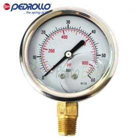 MRG 6 - Pressure gauge from 0 to 6 bar in a glycerine bath - Pedrollo
