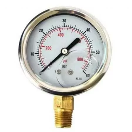 MRG 6 - Manometer von 0 bis 6 bar in einem Glycerinbad