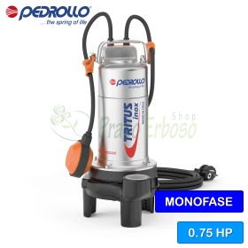 TIGm 0.55 - Submersible electric pump with single-phase grinder 0.75 HP