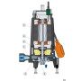 TRm 1.1 - Submersible electric pump with single-phase grinder 1.5 HP