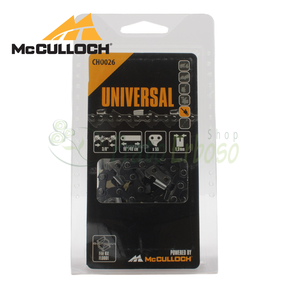 Catena Per Motosega 250mm 3/8LP 1.3mm 40 Maglie - Basso Rimbalzo, Compatibile Einhell, McCulloch