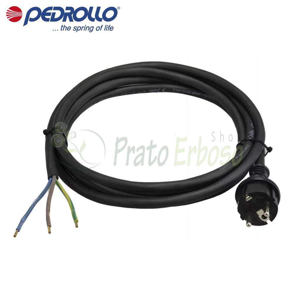 H07 RN-F - Pump cable 1.5 meters 3x1 - Pedrollo