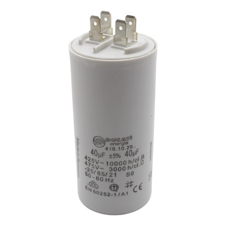 Kondensator 40 F - 40 mikro farad 450 VL Pedrollo - 1