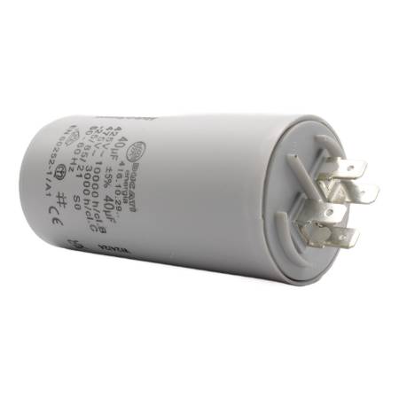 Condensateur Permanent 40 µF - 45x94 Mm, Fond Plat, Fabrication Italienne - Pour Moteurs électriques, Circuits