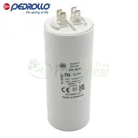 70 F - 70 micro farad 450 VL condensator Pedrollo - 1