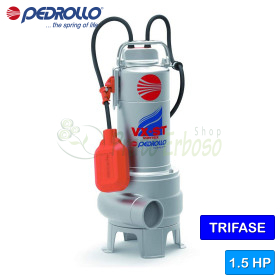 VX 15/35-ST - Pompë elektrike trefazore VORTEX 1.5 HP për ujëra të zeza OFERTË Pedrollo - 1