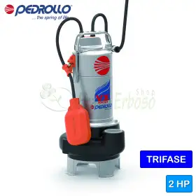 VX 20/35 - Pompă electrică trifazată VORTEX Pedrollo 2 CP pentru ape uzate - 1