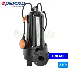 TR 2.2 AP - Pompă electrică submersibilă trifazată de 3 CP cu rotor de tocat Pedrollo - 1