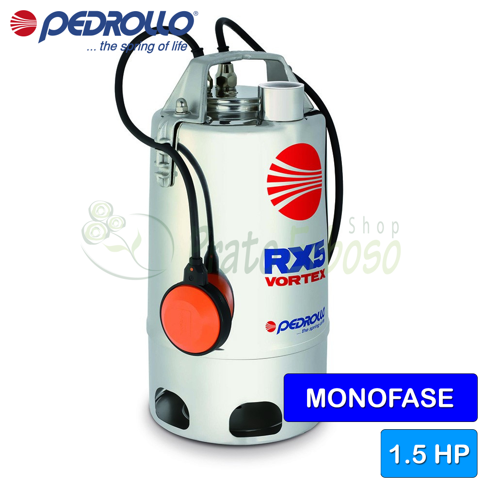 Pompe Pedrollo RXm 2/20 Pompe Submersible Pedrollo RXm 2/20 - Eaux Usées 0,5Hp 240V - Avec Flotteur Magnétique Pompe Drainage VORTEX