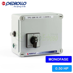 QEM 050 - Electric panel for single-phase 0.50 HP electric pump Pedrollo - 1