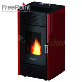 Leonora - 7 Kw red pellet stove - Free Point