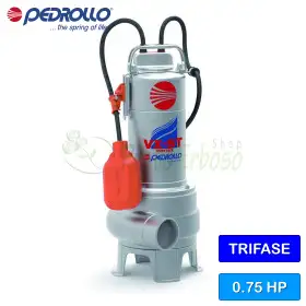 VX 8/50-ST - Electrobomba VORTEX trifásica de 0,75 CV para aguas