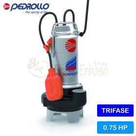 VX 8/35 (5m) - 0,75 CP electropompa VORTEX trifazata pentru canalizare Pedrollo - 1