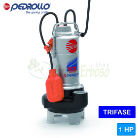 VX 10/35 (5m) - Pompe électrique VORTEX triphasée 1 CV pour eaux usées Pedrollo - 1 VX 10/35 (5m) - Pompe électrique VORTEX triphasée 1 CV pour eaux usées Pedrollo - 1