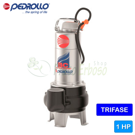 BC 10/50 (5m) - Elettropompa BICANALE per acque luride trifase da 1 HP Pedrollo - 1