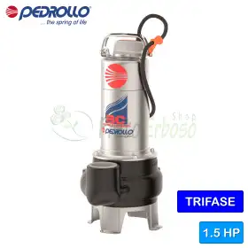 BC 15/50 - Pompă electrică trifazată cu două canale de 1,5 CP pentru ape uzate