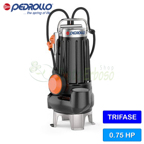 VXC 8/35 - Elettropompa per acque luride VORTEX trifase da 0.75 HP