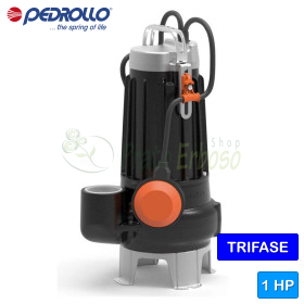 VXC 10/35 - Bomba eléctrica para aguas residuales VORTEX trifásica de 1 HP Pedrollo - 1