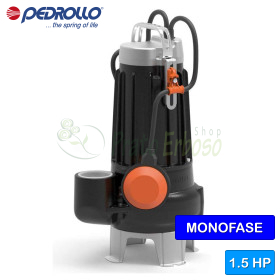 VXCm 15/35 - Electrobomba monofásica VORTEX de 1,5 HP para aguas residuales