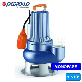VXCm 15/50 - 1,5 PS einphasige VORTEX-Elektropumpe für Abwasser Pedrollo - 1