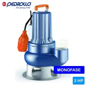 Bomba eléctrica VORTEX monofásica VXCm 30/50 de 3 HP para aguas residuales Pedrollo - 1
