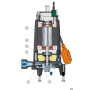 TRm 0.75 - submersible Pompe électrique avec broyeur à phase unique Pedrollo - 6