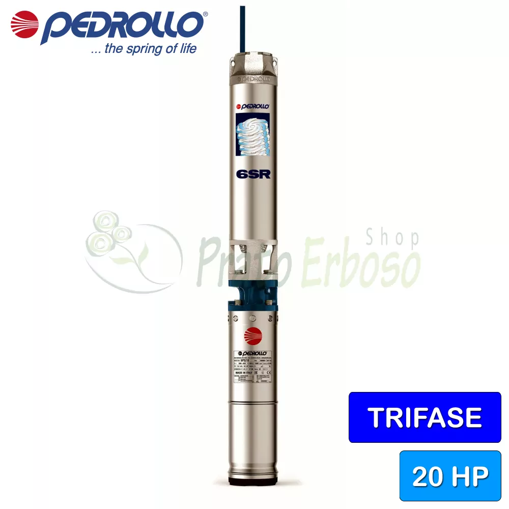 6SR44/9 - PD - submersible electric Pump three-phase 20 HP - Pedrollo