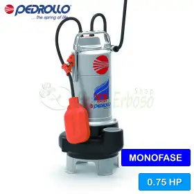 VXm 8/50 (10m) - Pompe électrique VORTEX monophasée 0,75 CV pour eaux usées Pedrollo - 1 VXm 8/50 (10m) - Pompe électrique VORTEX monophasée 0,75 CV pour eaux usées Pedrollo - 1