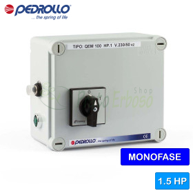 QEM 150 - Electric panel for 1.5 HP single-phase electric pump Pedrollo - 1