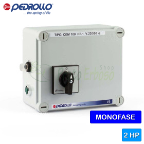 QEM 200 - Electric panel for 2 HP single-phase electric pump Pedrollo - 1