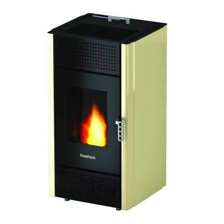 Miriam - Stufa a pellet da 7 Kw avorio Free Point - 2