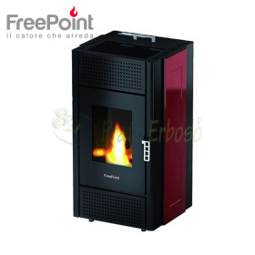 Pretty Maiolica - 8.5 Kw red pellet stove Free Point - 1
