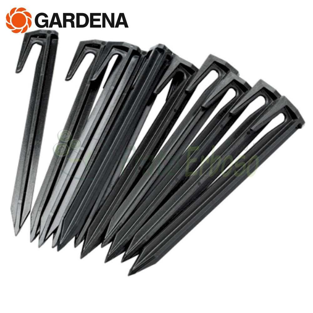 409020 Set of 100 perimeter wire pegs Gardena