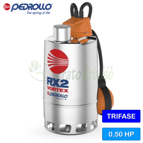RX 2/20 (10m) - Pompe électrique VORTEX triphasée 0,50 CV pour eaux