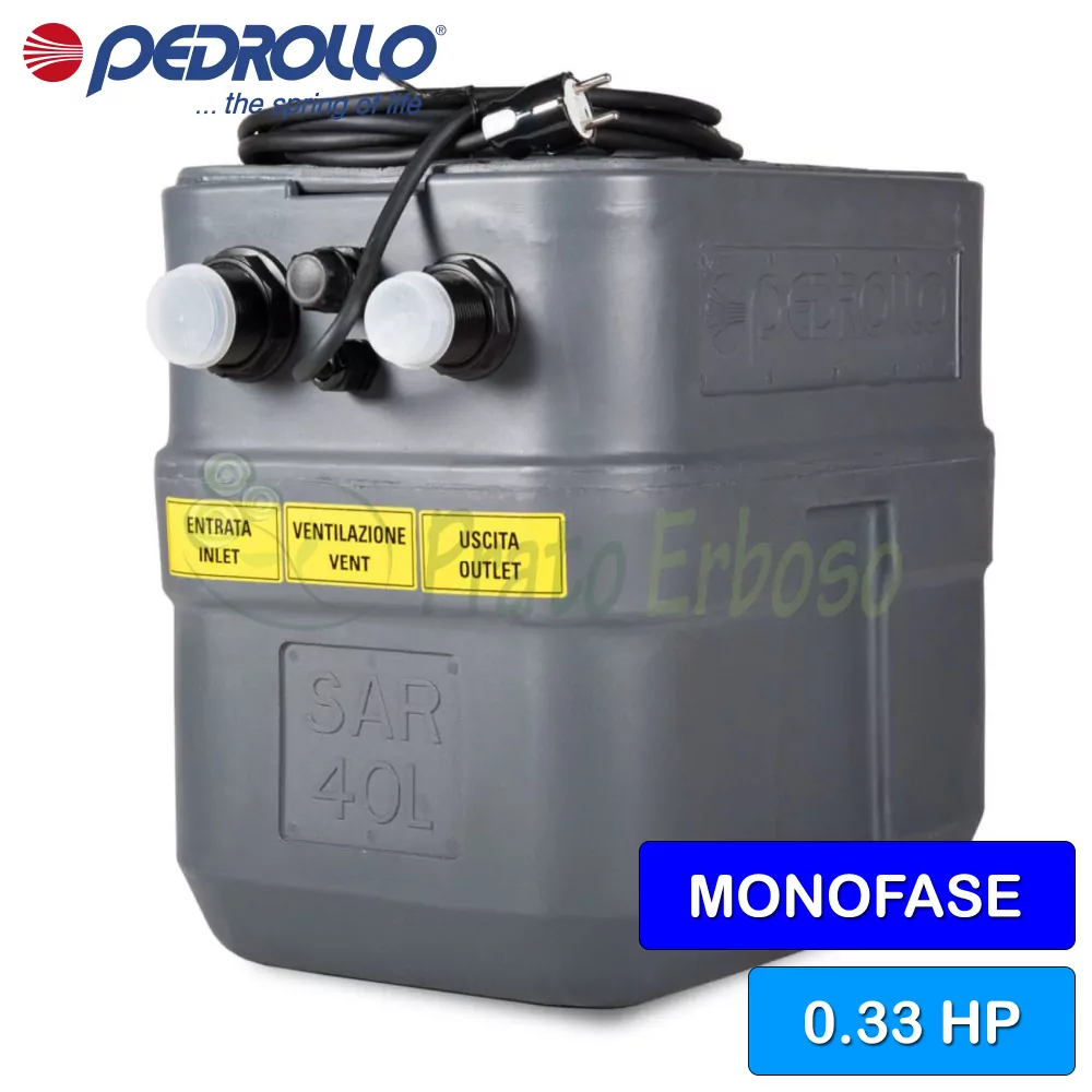 Manometro acqua Pedrollo 50015/2 MC 6 con attacco centrale 1/4 Ø 50mm  scala pressione 0-6 bar