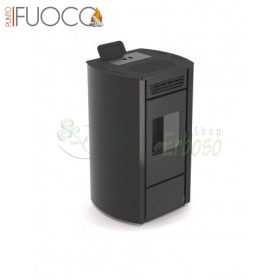 Luana - 13 Kw embossed black pellet stove