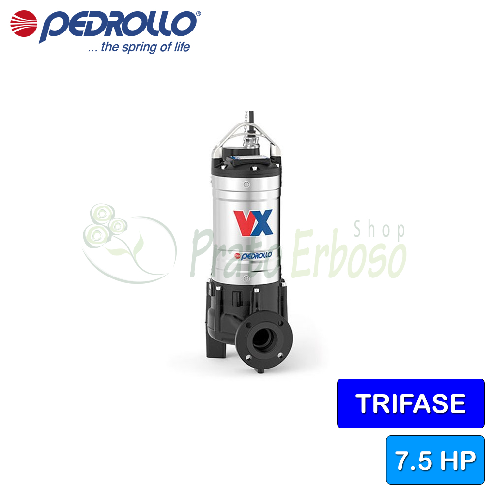 Vx 75 65 Electric Pump Vortex Sewage Three Phase Pedrollo