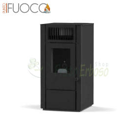 Dora - 9.5 kw embossed black pellet stove Punto Fuoco - 1