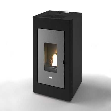 Luisa - Termoestufa de pellet 13 kW, negro gofrado Punto Fuoco - 1