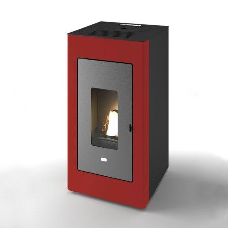 Luisa - 13 kW red pellet thermo stove Punto Fuoco - 1