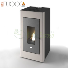 Luisa - 13 kW pellet thermo stove in dove grey Punto Fuoco - 1